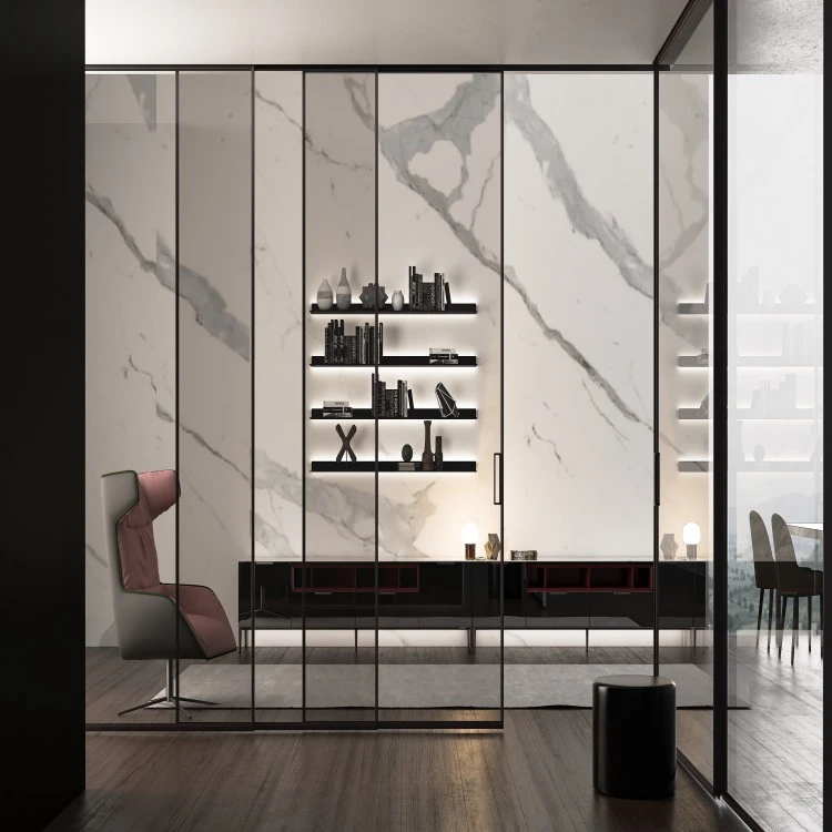 Puertas de vidrio plegables de aluminio