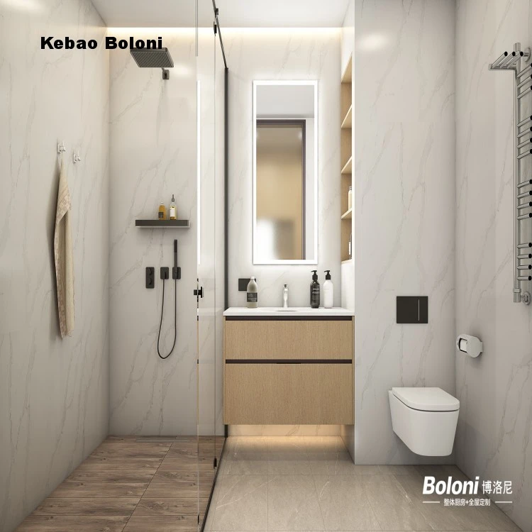 Mueble de baño y espejos.